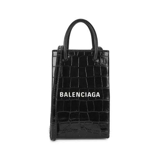 BALENCIAGA 巴黎世家 女士小牛皮鳄鱼压纹提挎包 墨绿色 593826 1LR3N 3011 商品图0