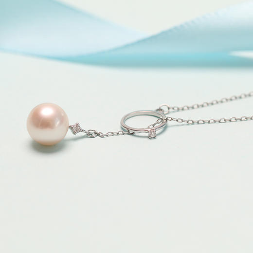 美裕 银925淡水珍珠坠链 9-10mm白 104980 商品图1
