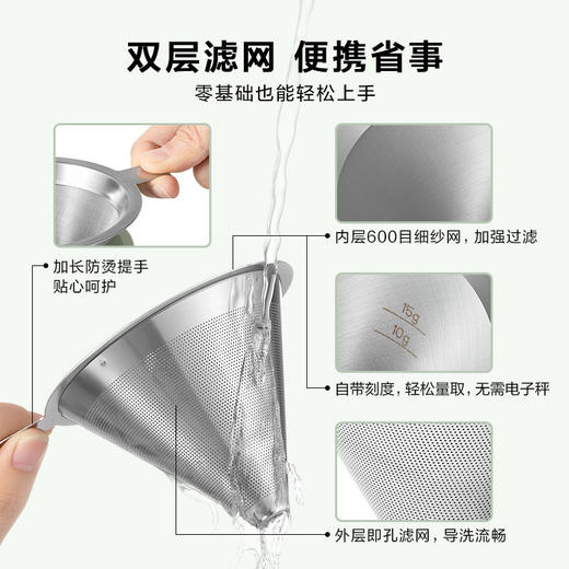 北鼎手冲咖啡壶器具冷萃咖啡滤杯套装挂耳家用细嘴壶 商品图3