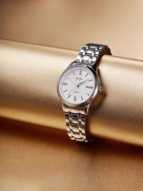 飞亚达芯动系列女士机械腕表精钢表带清晰读时吊牌价2180元现价1853元