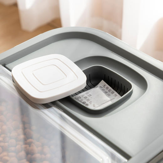 猫粮存放桶密封防潮防霉掀盖狗粮收纳盒15斤零食桶 商品图2