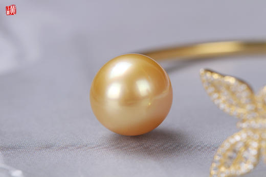 [  蝶翎 ]  南洋金珍珠手镯 | 耀眼金珠，蝶舞翩飞，独特别致 商品图2