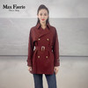 麦克斯菲瑞双排扣腰带修身酒红色风衣 mh1f160 商品缩略图0