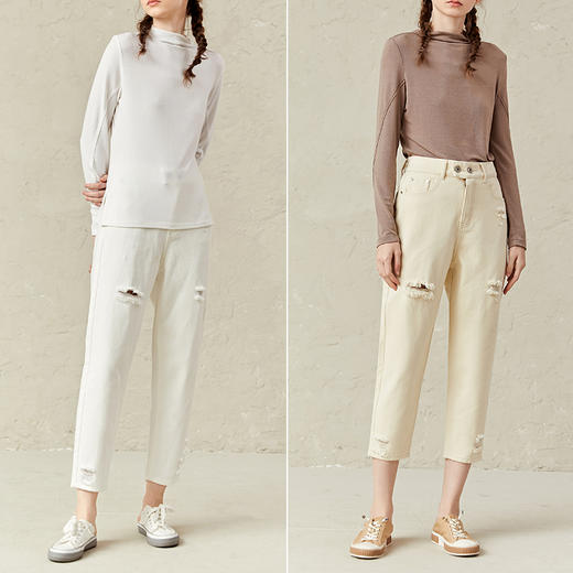 famecoco范可儿半高领打底衫女ins超火内搭上衣F221BB009 商品图4