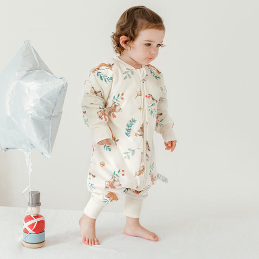 嫚熙小恒星婴儿睡袋恒温春秋冬款可拆卸袖分腿儿童防踢被宝宝睡袋 商品图1