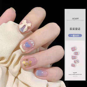 新款软甲可拆卸穿戴甲立体蝴蝶结镶钻款美甲贴柔软牢固不伤手甲片