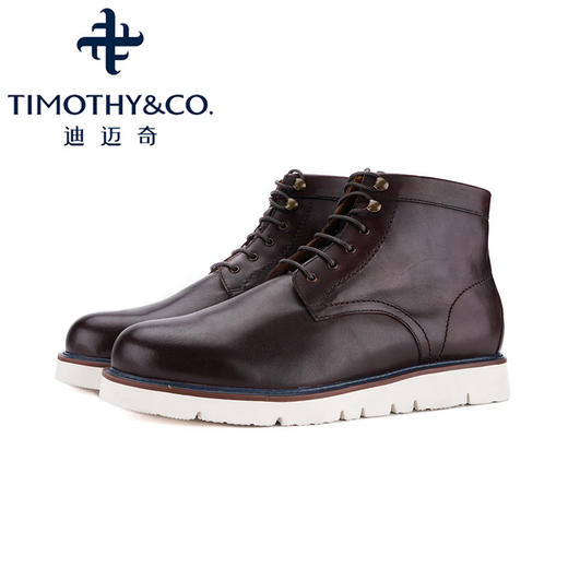 【正品】迪迈奇男鞋高帮男士马丁靴真皮2021秋冬英伦风加厚工装鞋短靴卡特 商品图2