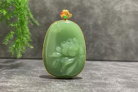 【御珠宫坊】金镶碧玉花吊坠