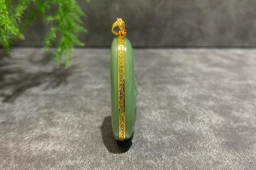 【御珠宫坊】金镶碧玉花吊坠 商品图1