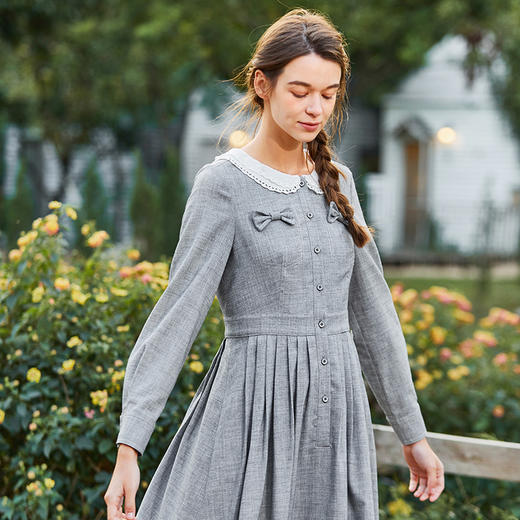 Famecoco范可儿少女连衣裙春秋季超甜美气质长裙F221FA010 商品图1