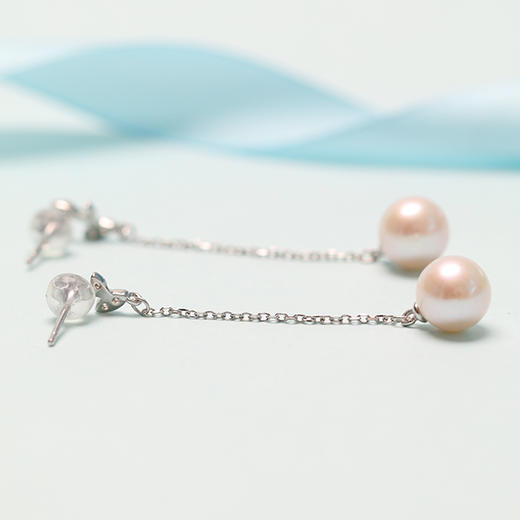 美裕 【花颜】银925淡水珍珠耳钉 9-10mm白 104970 商品图1