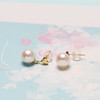 美裕 【心心相印】金18k海水珍珠耳钉 8-8.5mm白104655 商品缩略图1