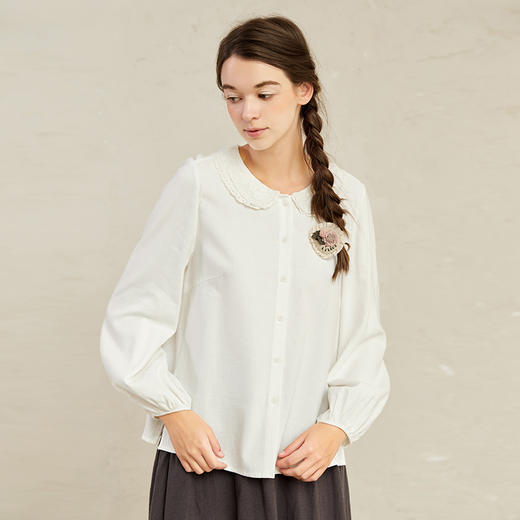 famecoco范可儿洋气春装女衬衫法式别致上衣F221BH008 商品图4