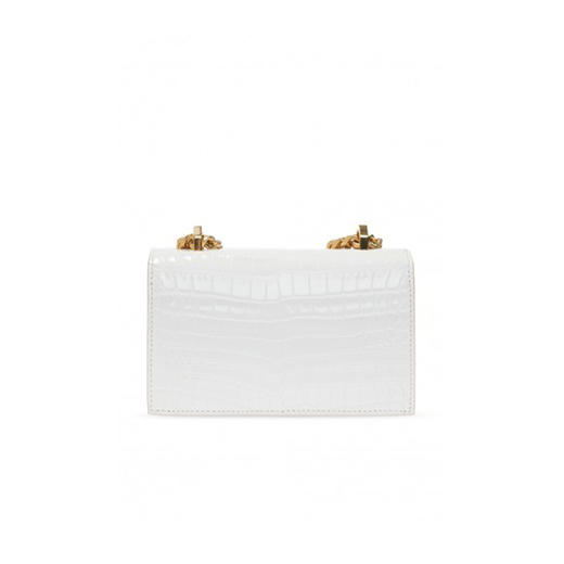 ALEXANDER MCQUEEN 亚历山大.麦昆 女士小号鳄鱼压纹皮革施华洛世奇水晶镶嵌手指骷髅单肩包 白色 653134 1HB0T 9006 商品图2