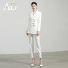 AD白色西装套装女秋冬两件套设计感褶皱西服外套通勤简约职业装 商品缩略图1