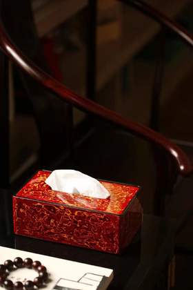 中国红大漆 纸巾盒