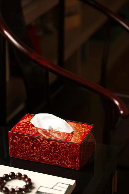 中国红大漆 纸巾盒 商品图0