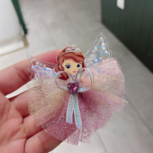 儿童流沙翅膀公主发卡艾莎白雪混装系列发饰发夹子超仙萌女童压夹 商品图4
