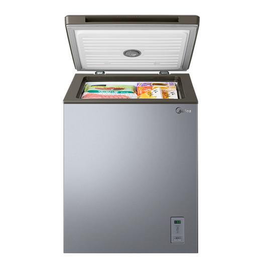 美的（Midea）冰柜家用小型冷冻柜卧式单温顶开门冷柜彩晶玻璃面板电子温控-30度深冷速冻一级节能 商品图1