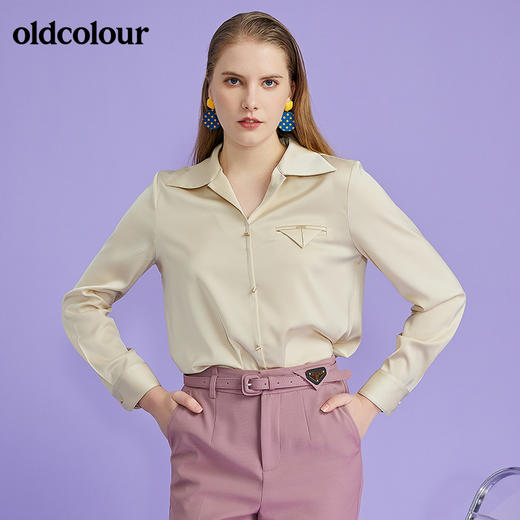 oldcolour欧珂2022春新商场同款长袖衬衫套头衫女O11013122 商品图8