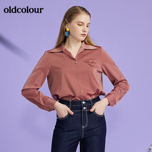 oldcolour欧珂2022春新商场同款长袖衬衫套头衫女O11013122 商品图4