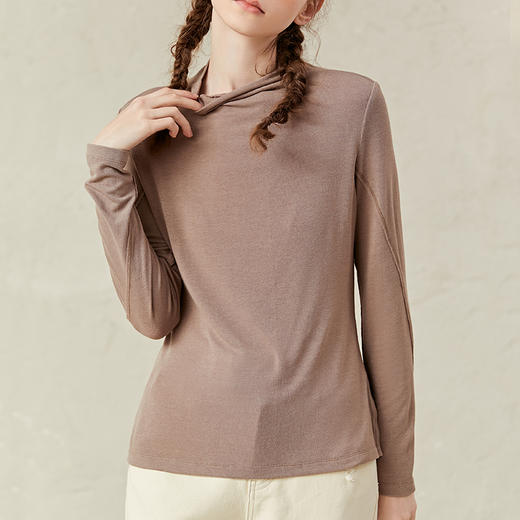 famecoco范可儿半高领打底衫女ins超火内搭上衣F221BB009 商品图0