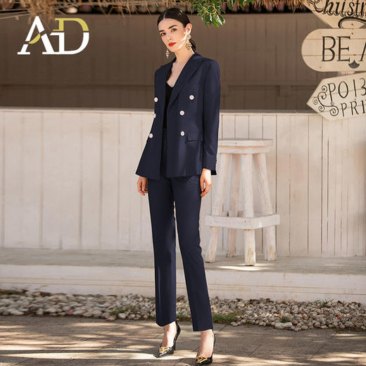 AD高级感西装套装女职业正装藏蓝色高端售楼部工作服秋冬经理工装 商品图1