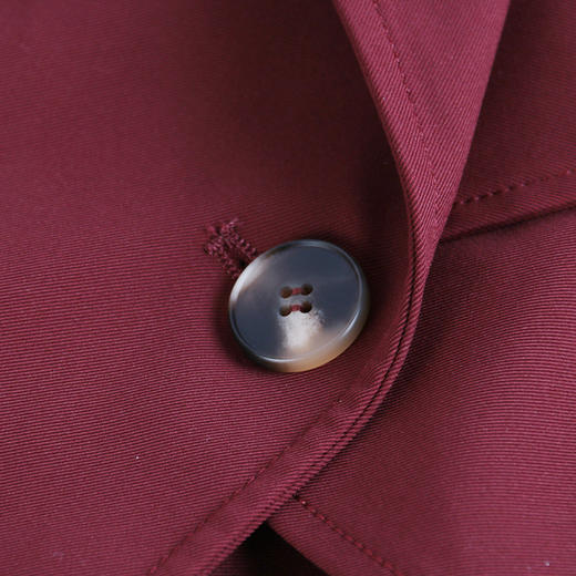 麦克斯菲瑞双排扣腰带修身酒红色风衣 mh1f160 商品图2