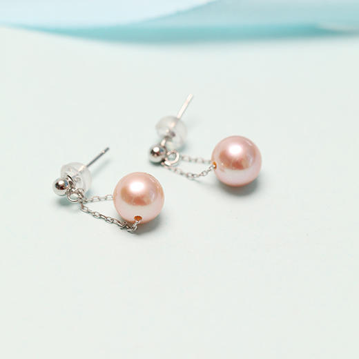 美裕 银925淡水珍珠耳钉104971 7.5-8mm彩 商品图1