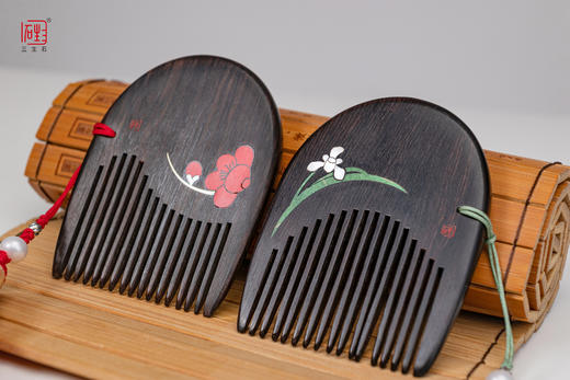 《三生石.正念》梅兰竹菊 非遗螺钿工艺 多用梳饰 商品图5