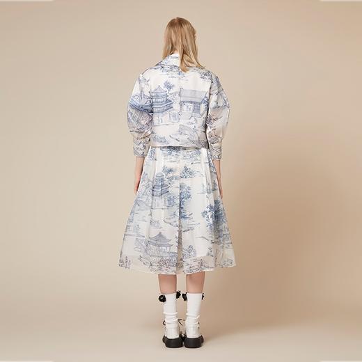 雍正十二月行乐图蓝白水晶纱半裙 商品图4