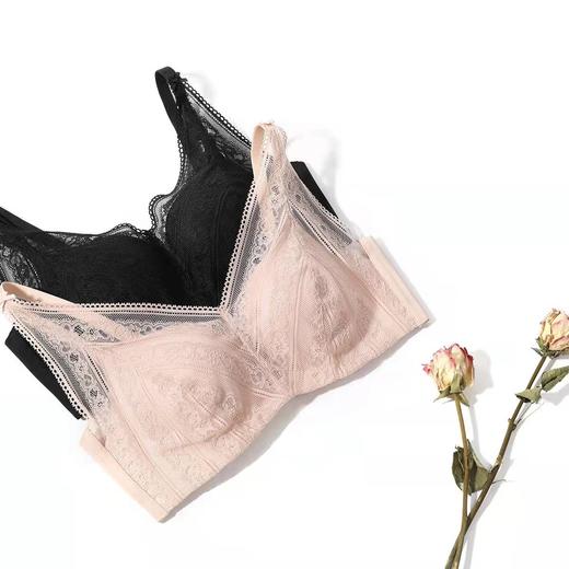 安莉芳蕾丝深V抹胸无钢圈文胸女 下厚上薄款无痕内衣EB1110 商品图3