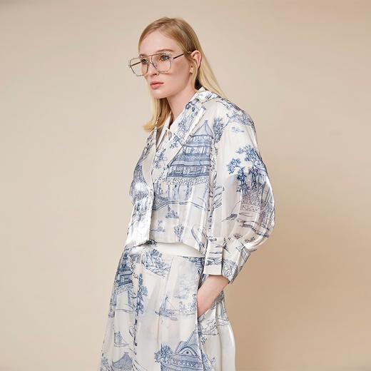 雍正十二月行乐图蓝白水晶纱半裙 商品图3