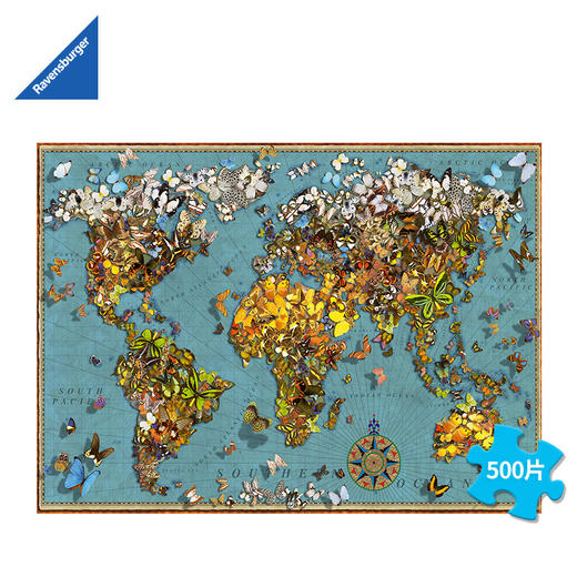 Ravensburger拼图  平面拼图500片 蝴蝶王国  RAVC150434 商品图1