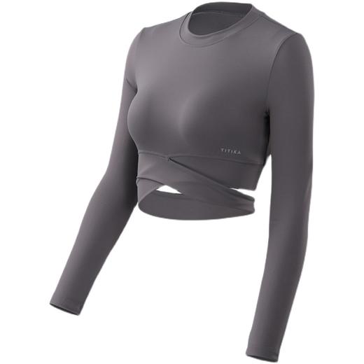 TITIKA ACTIVE 瑜伽服运动健身长袖t恤圆领修身透气紧身短款上衣1OT20937 商品图4