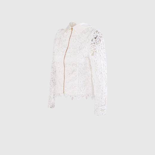 拼接蝴蝶结系带领上衣 商品图1