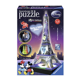 Ravensburger拼图  立体拼图216片 埃菲尔铁塔迪士尼灯光版  RAVC819164