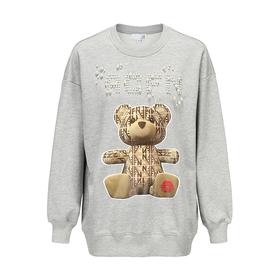 珍珠撞钉印花DIA小熊卫衣