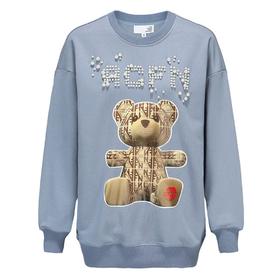 珍珠撞钉印花DIA小熊卫衣