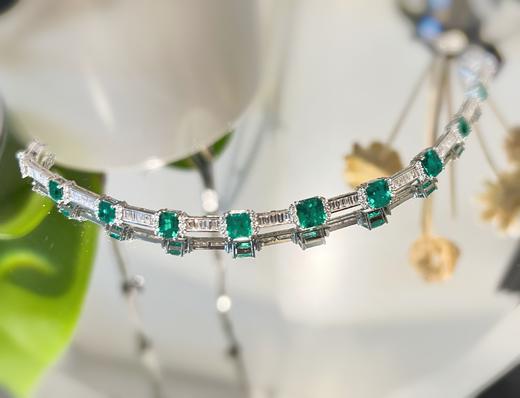「节奏」沃顿绿祖母绿钻石手链 5.26克拉祖母绿 商品图0