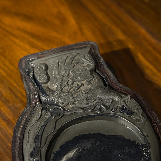 清 云龙纹瓶形砚（大漆盖盒） 商品图3