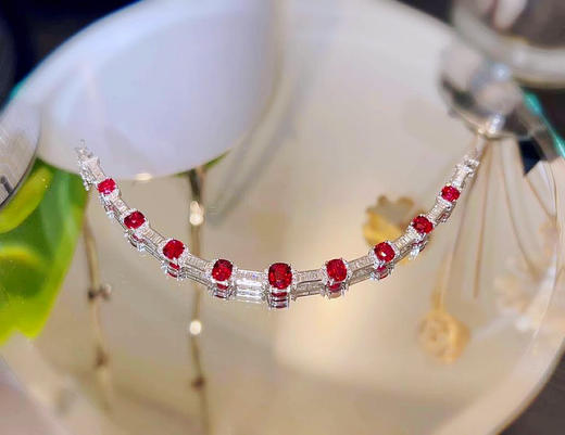 「节奏」缅甸红尖晶石钻石手链 9.32克拉红宝石 商品图0