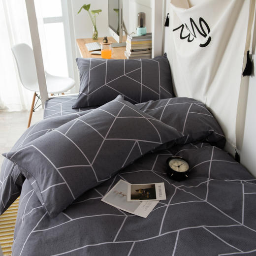 罗莱 LOVO 雅致格调床品四件套200*230cm简约北欧风四件套 商品图0