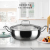美思工房304不锈钢无涂层加厚火锅30cm燃气电磁炉通用K0227 商品缩略图4