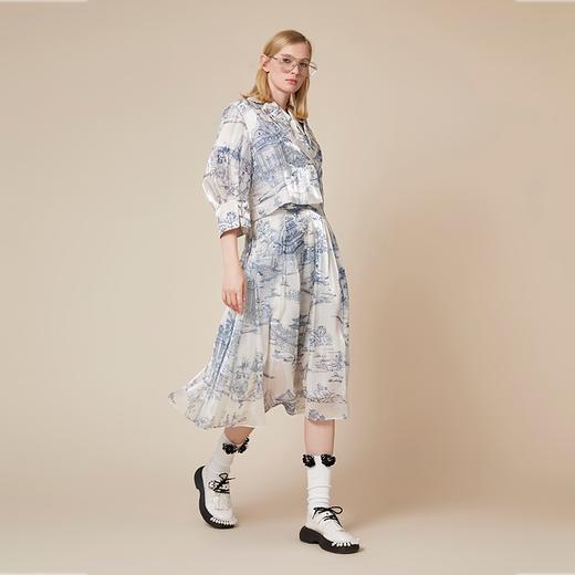 雍正十二月行乐图蓝白水晶纱半裙 商品图2