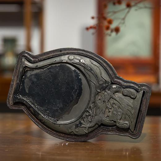 清 云龙纹瓶形砚（大漆盖盒） 商品图4