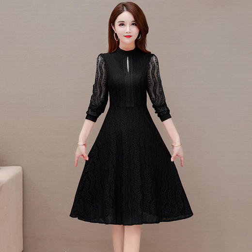 YWE M21317蕾丝连衣裙修身气质大码女人味裙 商品图1