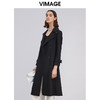 VIMAGE纬漫纪女装翻领经典显瘦收腰长款风衣外套VC2004006 商品缩略图5
