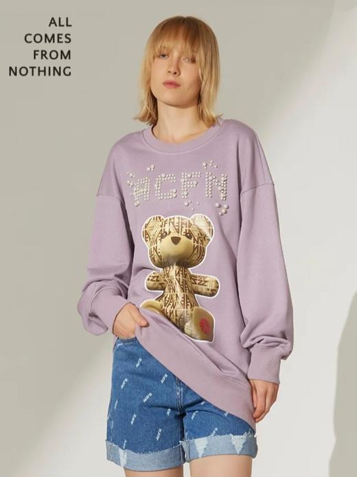 珍珠撞钉印花DIA小熊卫衣 商品图1