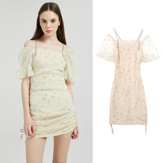 【样品清仓】Sei Carina Y星星纱抽褶连衣裙（不支持退换）[福利品] 商品图3